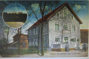 Bahnhof Borgholzhausen - In unmittelbarer N�he zu Bahnhof stand fr�her der Gasthof zum Bahnhof, der inzwischen abgerissen wurde. Die Postkarte stammt aus dem Jahre 1910. | � Repro: Alexander Heim