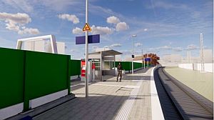 So soll der Bahnhalt Rosenplatz einmal aussehen. GRAFIK: EMCH + 